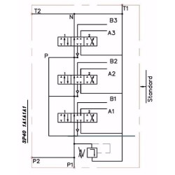 Monoblock Directional Control Valve 40 L/Min (11GPM) 2 Section With Joystick + Swimming Function