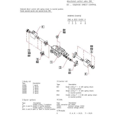 4-Spool Directional Hydraulic Electric Valve 12V DC – 80 L/Min