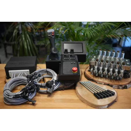 Fire Salamander Large control panel with joystick and hydraulic valve Walvoil DPX100 6 Sections