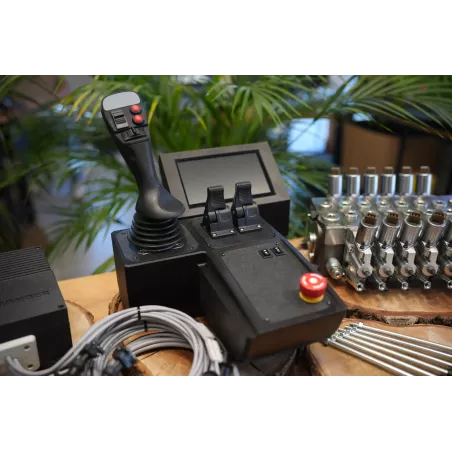 Fire Salamander Large control panel with joystick and hydraulic valve Walvoil DPX100 6 Sections