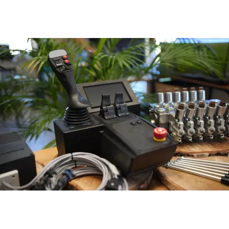 Fire Salamander Large control panel with joystick and hydraulic valve Walvoil DPX100 6 Sections