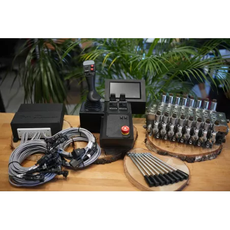 Fire Salamander Large control panel with joystick and hydraulic valve Walvoil DPX100 8 Sections