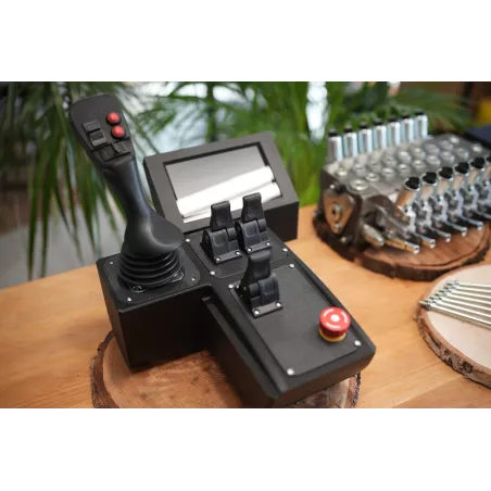 Fire Salamander Large control panel with joystick and hydraulic valve Walvoil DPX100 7 Sections