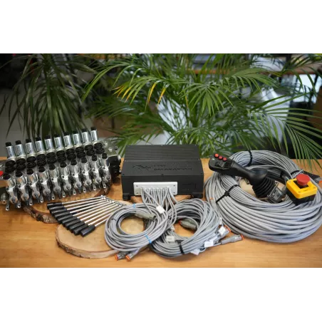 10 Functions Walvoil DPX100 with 1 Joystick AJW with MTH handle + ecu box with electronic for extension