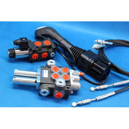 Hydraulic valve kit with joystick 3 function double acting for Kubota 40l/min 11GPM 12V