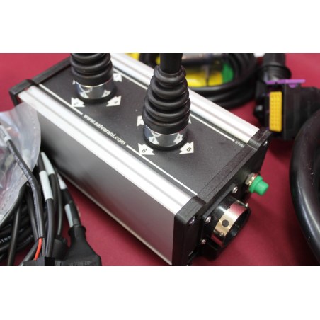 Galtech Directional Control Valve 4-Spool 60 L/Min Q45 (16 GPM) + Control Panel With 2 Joystick With Cables 24V
