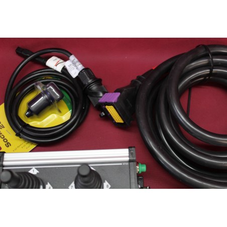 Galtech Directional Control Valve 4-Spool 60 L/Min Q45 (16 GPM) + Control Panel With 2 Joystick With Cables 24V