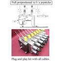 Full proportional hydraulic valve 6 function with 2 joysticks 12 V flow 100 l/min