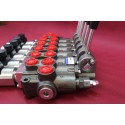 Hydraulic valve 6 sections HM line 90 l/min  24 gpm 24V double acting for cylinder spool + Remote radio on/off