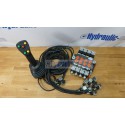 4 positions joystick 5 buttons + Monoblock Vave 4-spool hydraulic solenoid 80 l/min 13GPM 12VDC