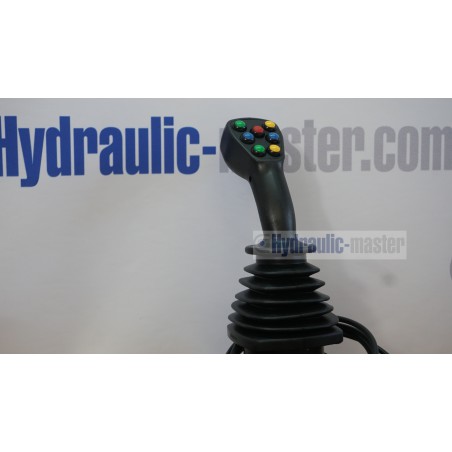 4 positions joystick 7 buttons + Monoblock Vave 5-spool hydraulic solenoid 80 l/min 13GPM 24VDC