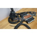 4 positions joystick 7 buttons + Monoblock Vave 5-spool hydraulic solenoid 50 l/min 13GPM 24VDC