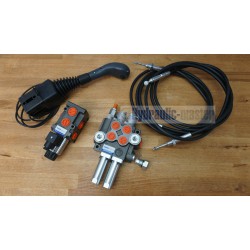 Hydraulic valve kit with joystick 3 function double acting for John Deere 80l/min 21GPM 12V CLOSE CENTER