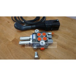 Hydraulic valve kit with joystick 2 function double acting for John Deere 80l/min 21GPM 12V CLOSE CENTER