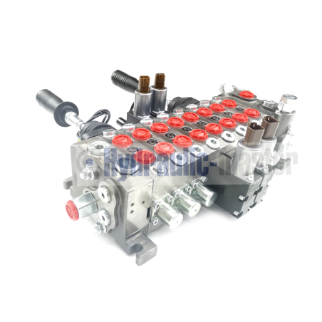 8-section hydraulic valve 70l-min with manual-electric control for forest trailers