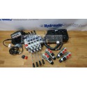 Hydraulic valve 4 functions 12 V with 4 swimming sections Float position + control box for switches