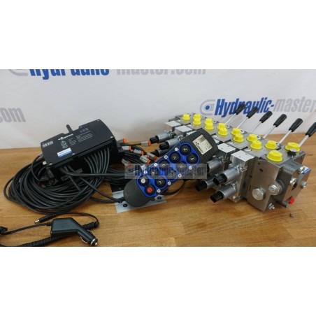 Hydraulic valve 6 functions 120l/min (33GPM) Full proportional 12V  Crane with transmitter Scanreco Handy 10