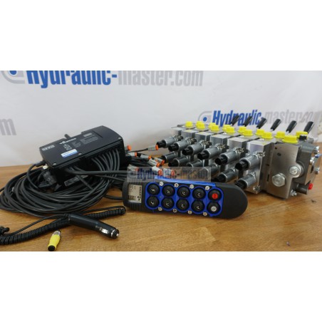 Hydraulic valve 6 functions 120l/min (33GPM) Full proportional 12V  Crane with transmitter Scanreco Handy 10