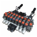 Forest trailer Hydraulic valve 8 functions 2 joysticks 90 l/min 24 gpm  12V Hiab Parma BMF Beha